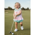 thumbnail image 4 of BemeyourBBs Newborn Baby Girls Golf Outfits Summer Golf Themed Embroidery Sleeveless Ruffle Tank Tops and Plaid Shorts Set Cute Infant Summer Clothes, 4 of 9