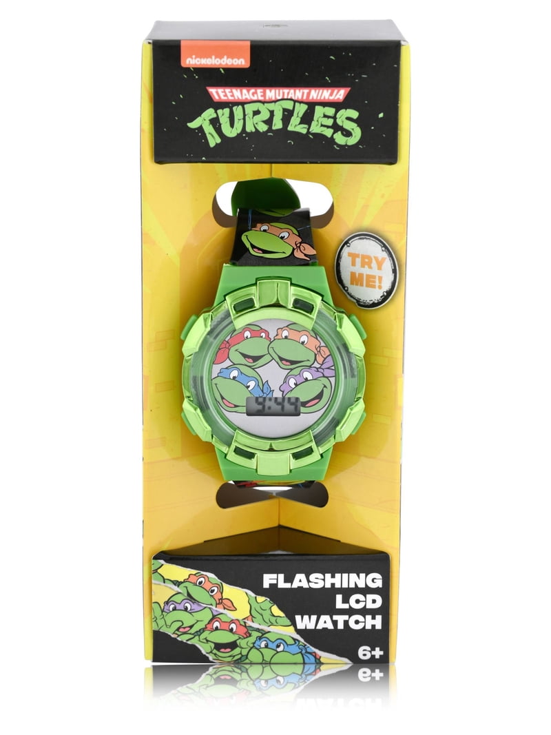 TMR4114WM Turtles Kids Flashing Lights LCD Watch with Printed