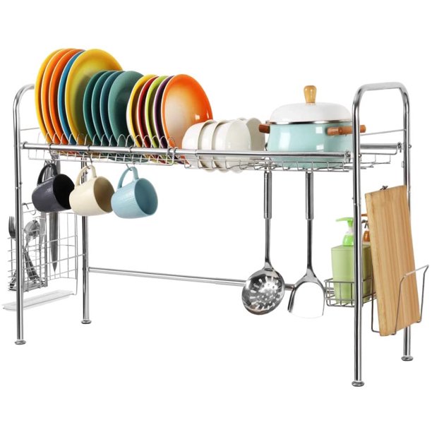 Dish Drying Rack Over the Sink Adjustable Large Dish Rack Drainer for