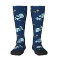 thumbnail image 1 of Fotbe Space Dinosaur Calcetas Divertidas Estampadas para Hombre y Mujer, Calcetas de Algodón hasta la Rodilla para Caminar, Correr, Enfermería y Embarazo, 1 of 6