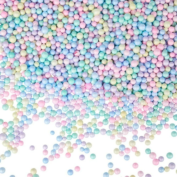 25G 7mm to 10mm Assorted Color Foam Balls Small Foam Beads Polystyrene Colorful Filler Mini Small Round Ball Smooth Filling Bead for Art Vase Filler Bean Bag DIY Wedding Party Decorations Colorful
