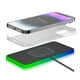 thumbnail image 2 of Cargador inalámbrico, cargador portátil de 15 W para coche, alfombrilla de carga inalámbrica RGB con 7 luces, almohadilla antideslizante para coche, carga rápida, cargadores de teléfono, carga inalámb, 2 of 8