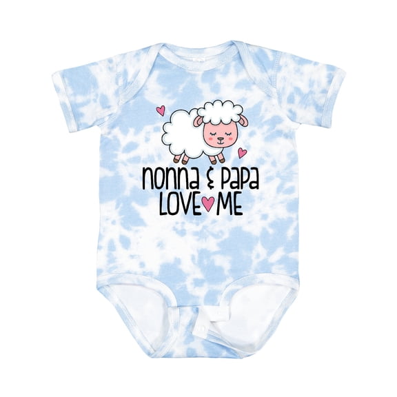 Inktastic Nonna and Papa Grandchild Lamb Boys or Girls Baby Bodysuit