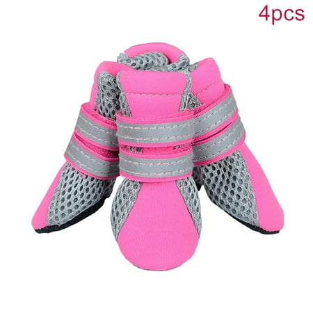 

4pcs Dog Shoes Breathable Soft Relective Bandage Paw Boots for Walking M