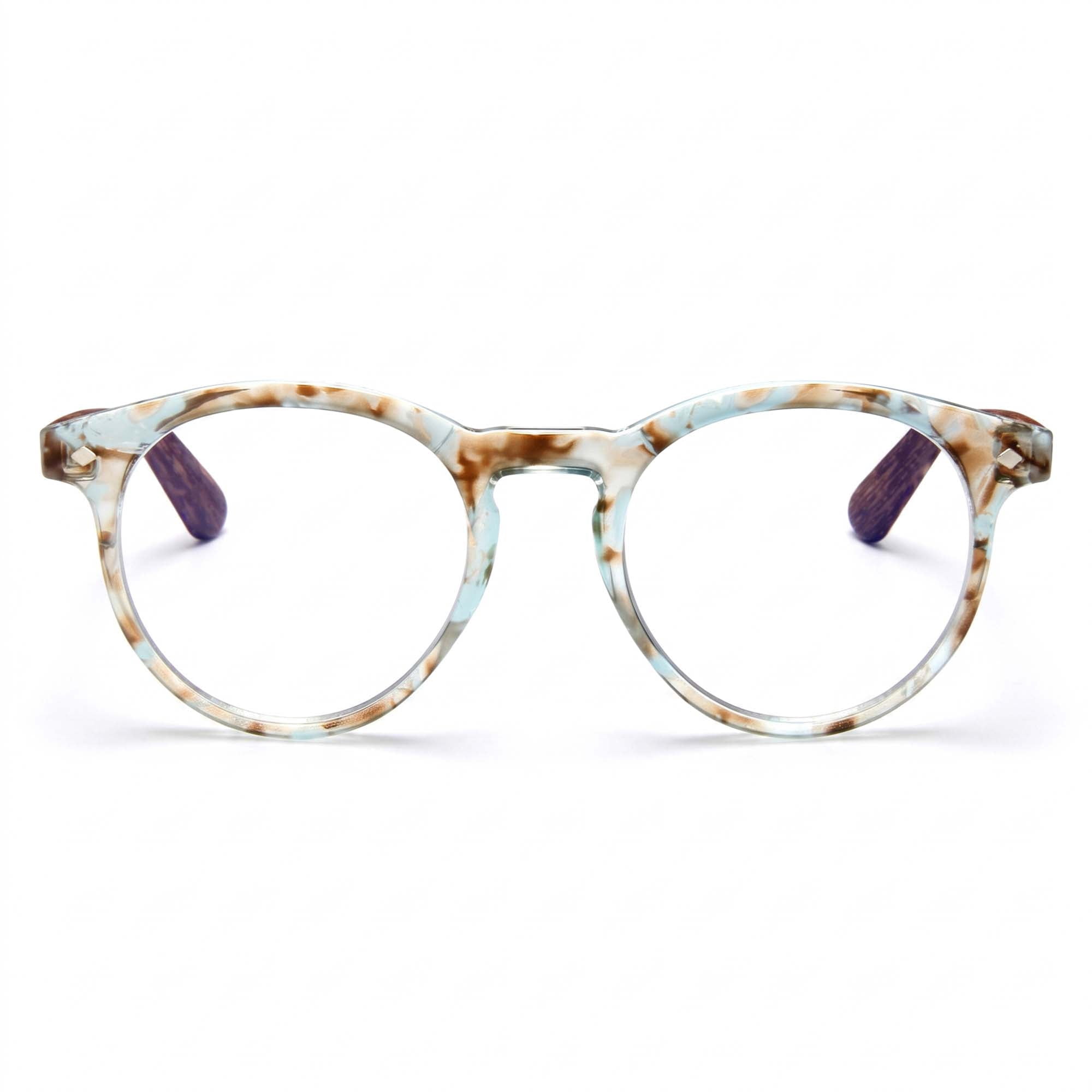 2SeeLife Large Round Blue Light Reading Glasses for Men & Women – Oversized Round Readers, Lightweight TR-90 Frame, Spring Hinges, Medium-Wide Fit, Aqua Blue, +1.00