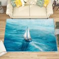 thumbnail image 1 of 4x6 Rug, Nautical Rug Washable Non Slip Soft for Living Room Bedroom, Sailing Sailboat Area Rug, Sea Ocean Marine Carpet, Nautical Home Decor & Gifts, 1 of 7