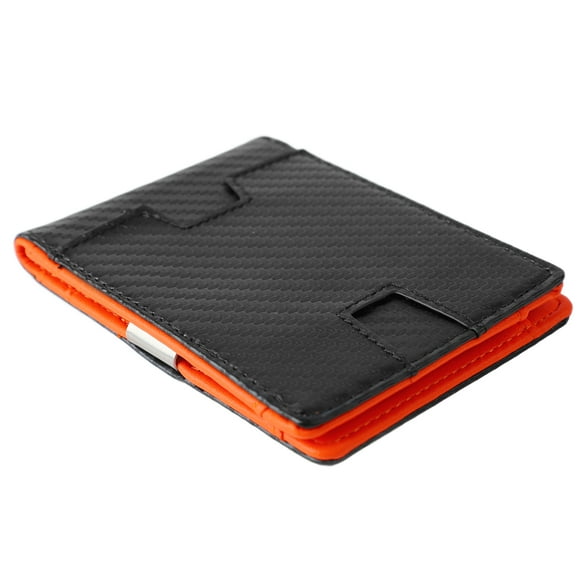 Cartera fina de piel sintética Nikou para hombre con tarjetero color negro tamaño libre