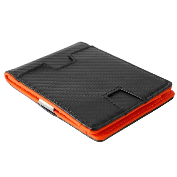 Cartera fina de piel sintética Nikou para hombre con tarjetero color negro tamaño libre