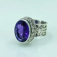 thumbnail image 6 of Navya Craft Natural Amethyst Oval Sterling Silver Handmade Statement Cocktail Women Ring Size 12.5, 6 of 9