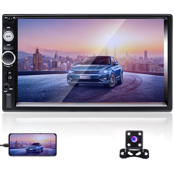werknemer Schilderen Oceaan Podofo 12V Universal Double 2 Din 7" Car Stereo Radio with Bluetooth HD  Touch Screen MP3 MP4 MP5 Car Multimedia Player SD USB FM Aux Mirror Link  Function,with Backup Camera - Walmart.com