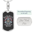 thumbnail image 2 of Samurai Fearless Keychain Dog Tag Stainless Steel or 18k Gold, 2 of 16
