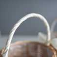 thumbnail image 5 of Wedding Flower Girl Baskets, White Ribbon Rattan Flower Basket Handwoven Easter Basket with Handle Straw Beach Bags Purse Wicker Tote for Candy Garden Home(L), 5 of 7