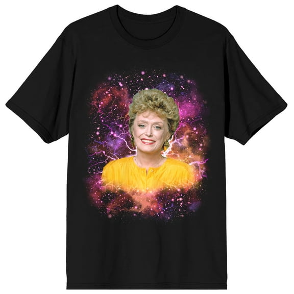 Golden Girls Space Galaxy Blanche Mens Black Graphic Tee-Medium