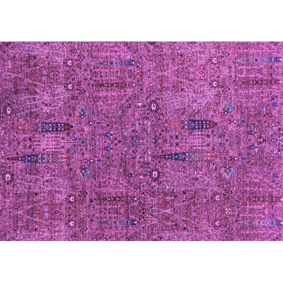 Ahgly Company Indoor Rectangle Abstract Purple Modern Area Rugs, 3' x 5'
