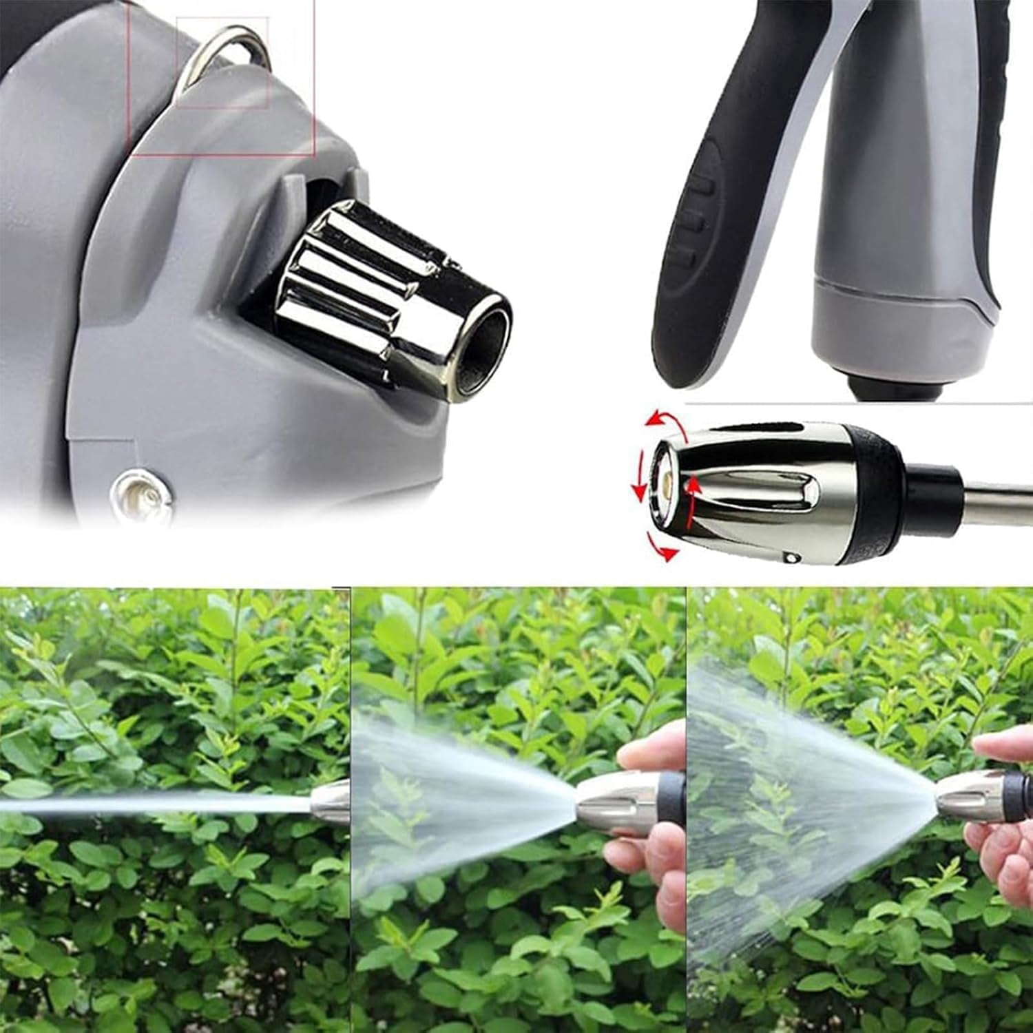 Adjustable Garden Hose Spray Nozzle – Metal & PP Water Sprayer, 14.56x6.29 inch, Durable Nozzle for Lawn Care, Watering, Car Washing & Outdoor Cleaning(RL 1 Set)