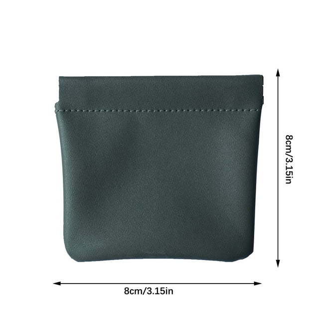 Bolsa de almacenamiento portátil tipo sobre con cierre automático, bolsa de maquillaje con fragmentos de cuero.