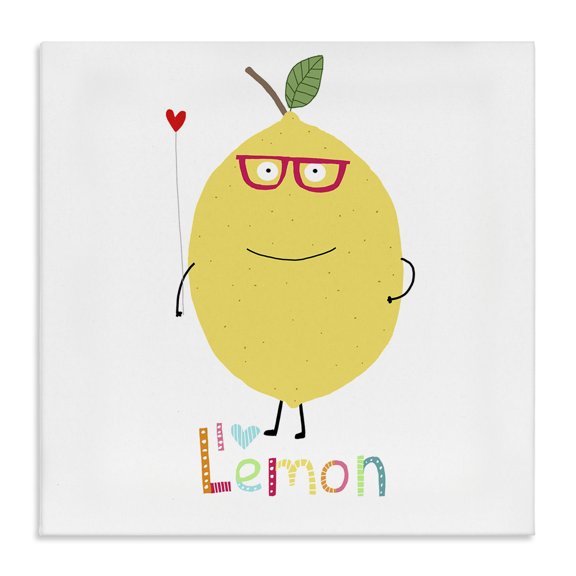 Stupell Industries Eclectic Fun Smiling Lemon Canvas Art, 17 x 17, by Carla Daly