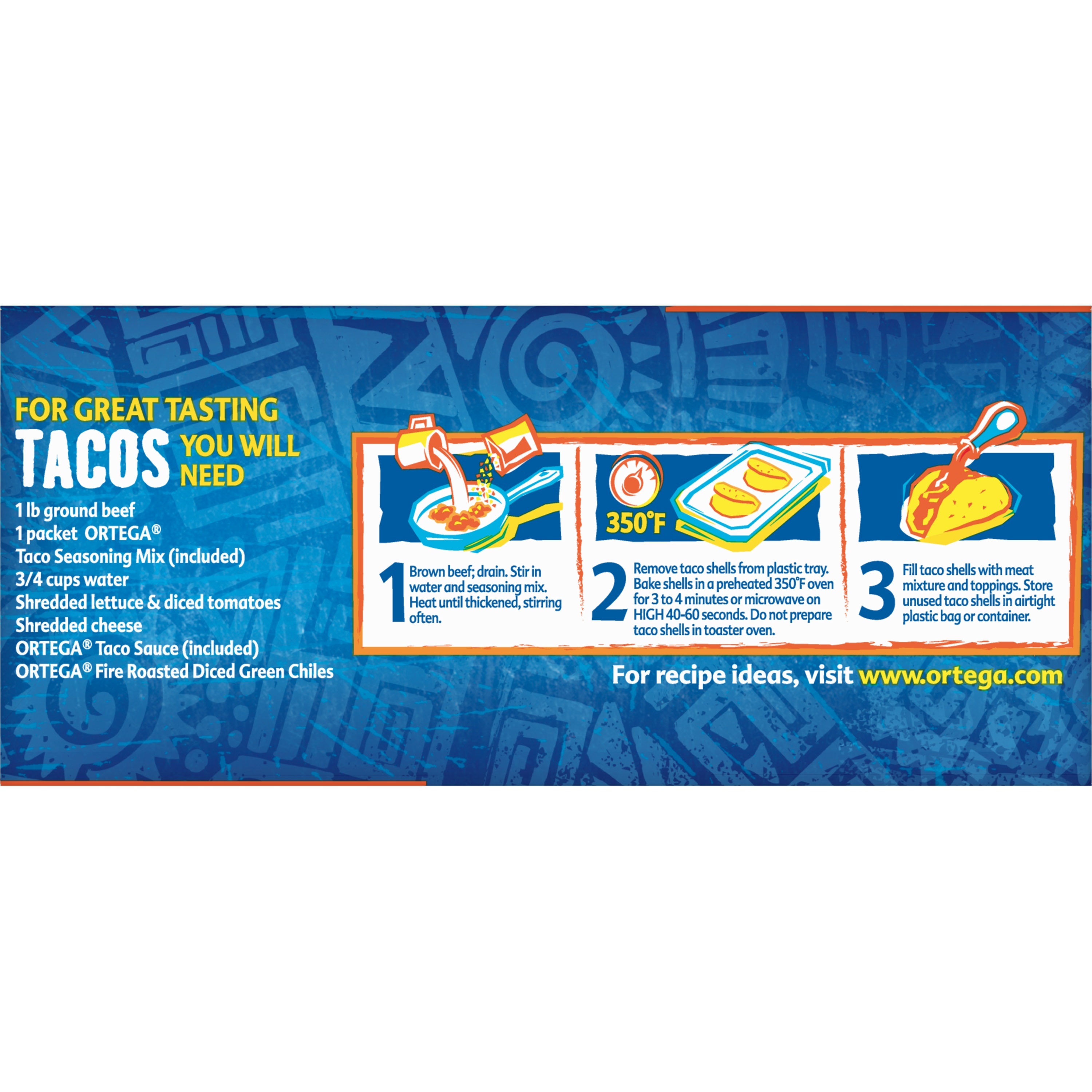 Ortega Taco Dinner Kit, 12 Count Taco Shells, 9.8 oz - image 5 of 9