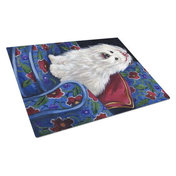 Coton De Tulear Royalty Glass Cutting Board Large PPP3079LCB