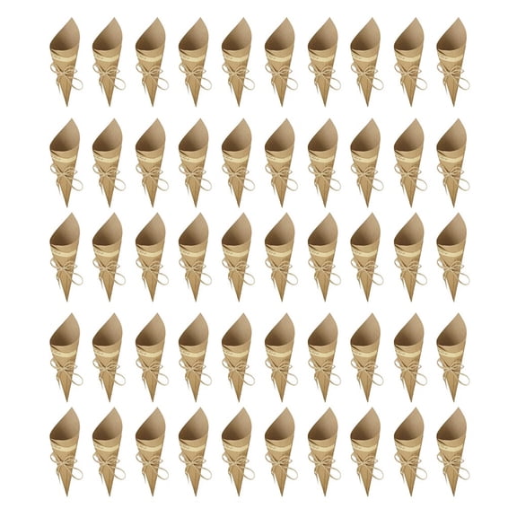 Bewildely 50 piezas de dulces, aperitivos, conos para envolver, ceremonia, fiesta, banquete, bolsa de regalo de un solo uso, soporte, papel de embalaje, Artesanía Negro Bewildely HA083519-02