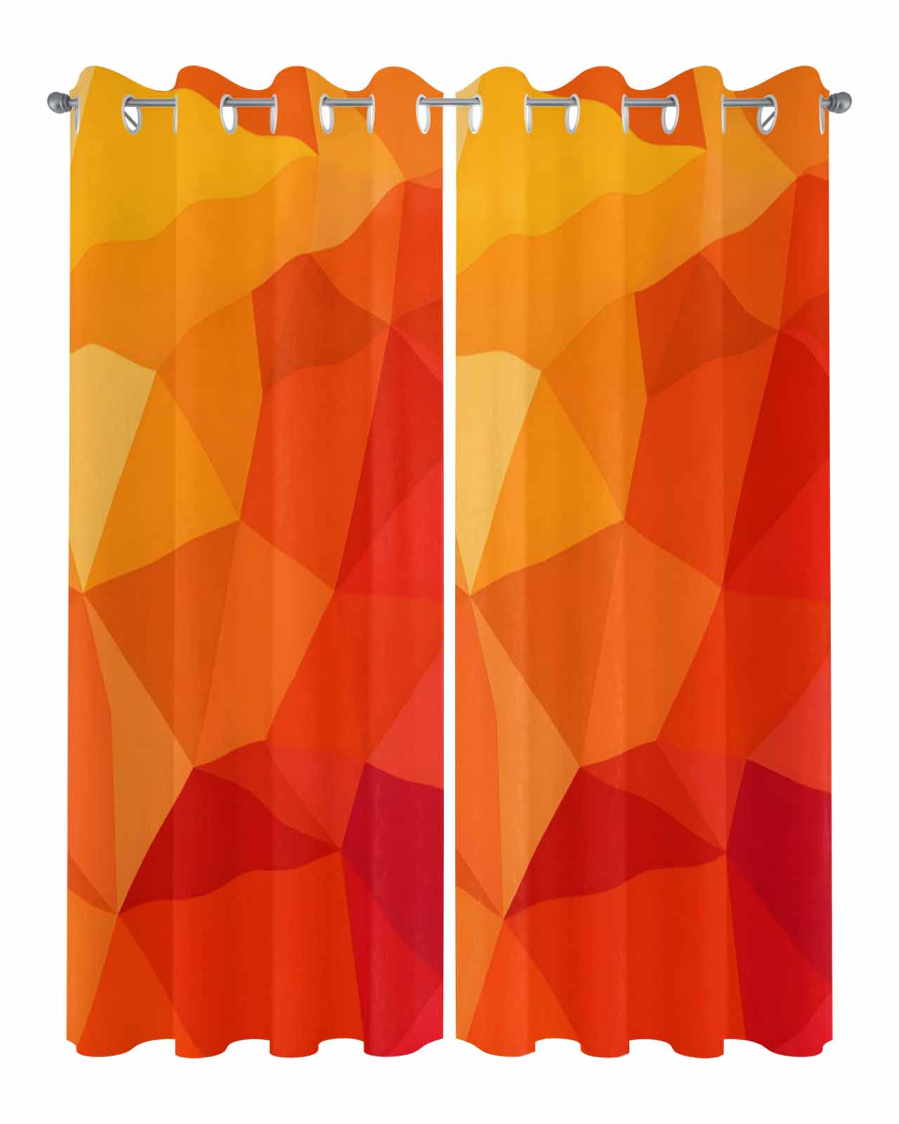Red Orange Outdoor Curtains for Patio, Modern Abstract Ombre Geometric Aesthetic Privacy Drapes Grommet Waterproof Outside Curtains for Porch/Cabana/Balcony 54"x 95", 2 Panel