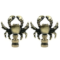 Royal Designs, Inc. Decorative Crab Lamp Finial, Antique Brass, Set of 2