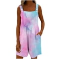 thumbnail image 4 of Iyufng Womens Rompers Printed Sleeveless Adjustable Straps Romper Summer Casual Shortalls, 4 of 7