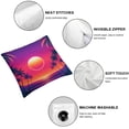 thumbnail image 4 of AWERP Hawaiian Sunset on Big Island Anaehoomalu Bay Ocean Romantic Resort Decorative Square Accent Mauve Black Pillow Case Set of 2 White, 4 of 6
