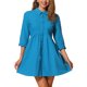 thumbnail image 1 of VESTIDO DE CAMISA CHIC PARA MUJER INSPIRE CON MANGAS 3/4 Y BOTONES, VESTIDOS MINI AZUL LAGO L, 1 of 5