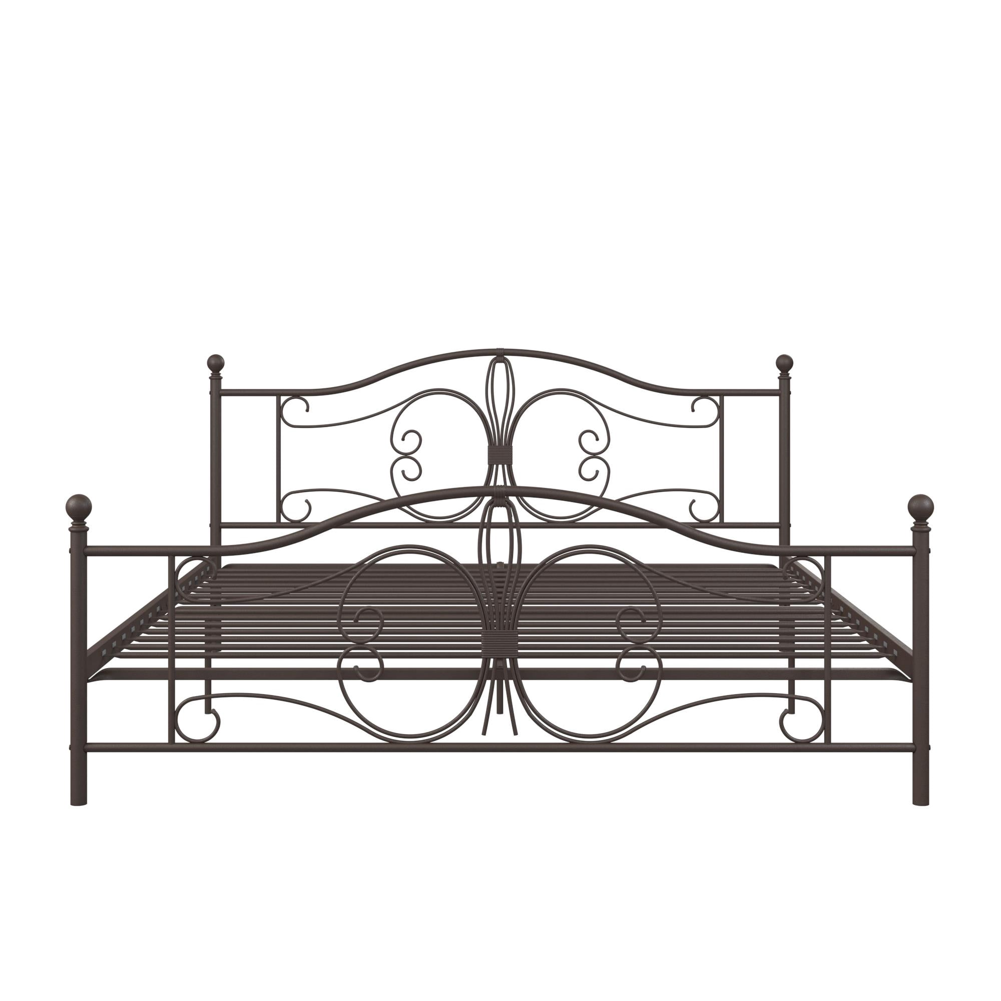 DHP Bombay Metal Platform Bed Frame with Headboard, King, Bronze