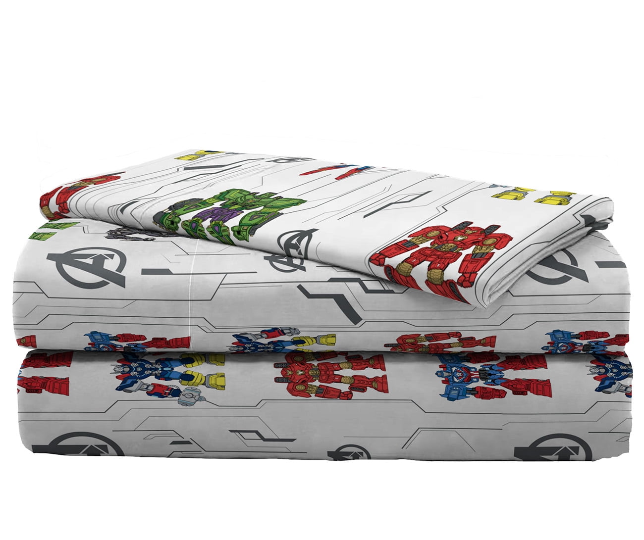 Marvel Avengers Mech Punch 4-Piece Childs Grey Microfiber Bed-in-a-Bag, Twin