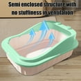 thumbnail image 5 of Cat Litter Box, 24x18x12 In Semi-Enclosed Oversized Litterbox With Tray - Light Blue Odor-Proof Cat Pan, 5 of 6