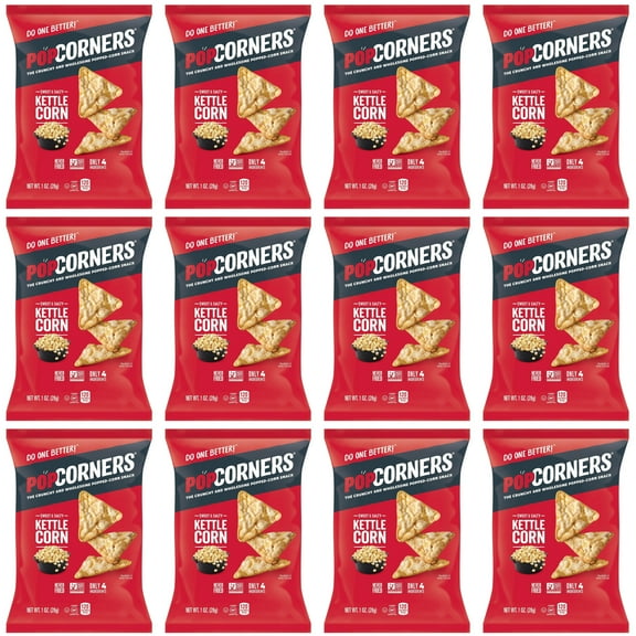 PopCorners Kettle Corn Snack, (Pack of 12, 1 oz Snack Bags) Bundled by SUPERDEALS with Mystery Gift