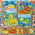 thumbnail image 4 of sixwipe 4 Pack Thick Wooden Peg Puzzles for Toddlers, 5.9 x 5.9 x 1 inch Preschool Educational Learning Wooden Puzzles Ages 1 4 - Sea Turtle, Yellow Duck, Excavator, Ship, 4 of 8