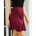 thumbnail image 6 of HA-EMORE Women High Waisted Skirts Elegant Pleated Ruffle Flare Swing Sexy Pencil Mini Skirt, 6 of 9