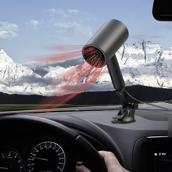 Portable Car Heater 12V 200W with Defroster Function, Dual Heating and Cooling Windshield Defogger That Plugs into Cigarette Lighter, Fast Acting Vehicle Heater for Winter Use