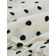 thumbnail image 5 of Blusa Corta con cintura fruncida y manga Corta con Volantes y lunares Allegra K Beige M, 5 of 5