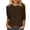 Brown, variant on Staron Women's 3/4 Sleeve Round Neck Casual Top Blouse Pullover Solid Color Basic Comfy Loose Fit Shirt, Army Green XL