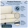 thumbnail image 3 of Serta Copenhagen 78" Rolled Arm Sofa, Easy Care Polyester, Loveseat or Couch for Small Spaces, Buckwheat Beige, 3 of 16