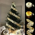 thumbnail image 5 of Louist Christmas Ribbon Fairy Lights - 4M/13ft /40 Led, Decoration Glow Ribbon Lights for Christmas Tree, DIY Lace Bow Battery Operated Xmas Tree Indoor Outdoor Xmas Decor (13ft-Silver-Warm white), 5 of 6