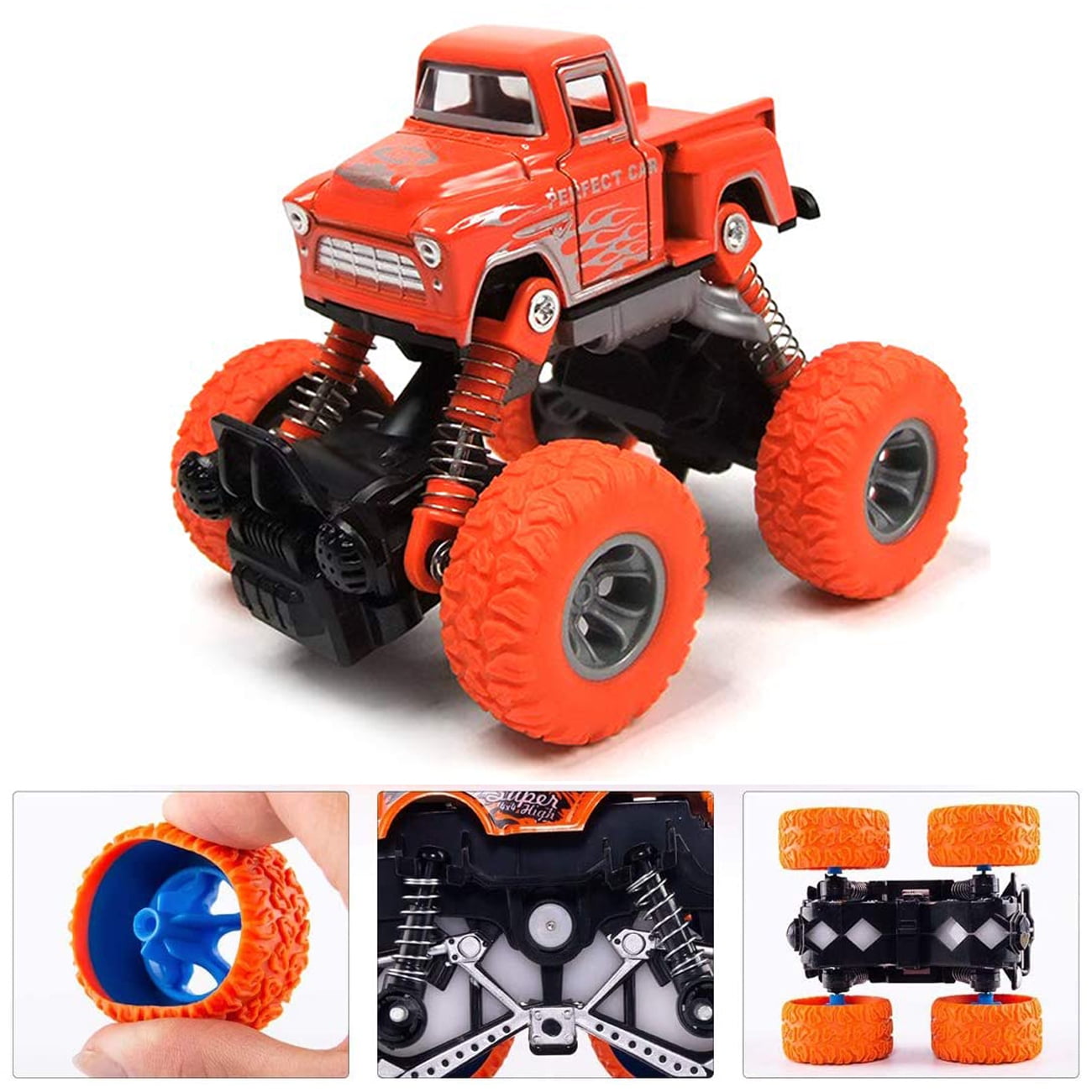 Buy 4 Pack Pull Back Trucks Friction Powered alloy Cars for Kids