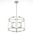 thumbnail image 5 of Hunter - Astwood 4-light Polished Nickel, Medium Size Chandelier, Dimmable, Caged Style, Drum Shaped, for Bedrooms, Dining, Living Rooms - 19957, 5 of 8
