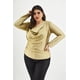 thumbnail image 5 of Blusa Elegante de Satín Roman Fashion Talla Extra Dorado 36, 5 of 7