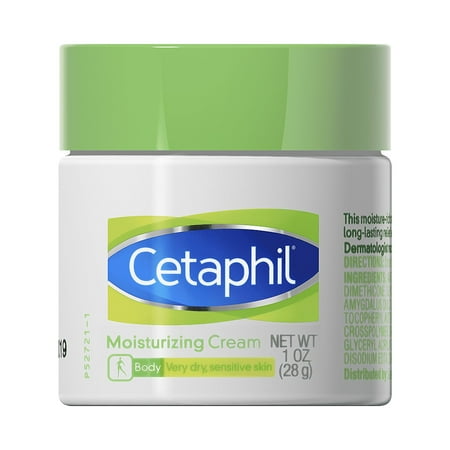 Cetaphil Moisturizing Cream for Very Dry and Sensitive Skin with Extra Strength and Fragrance Free, 1.0 oz