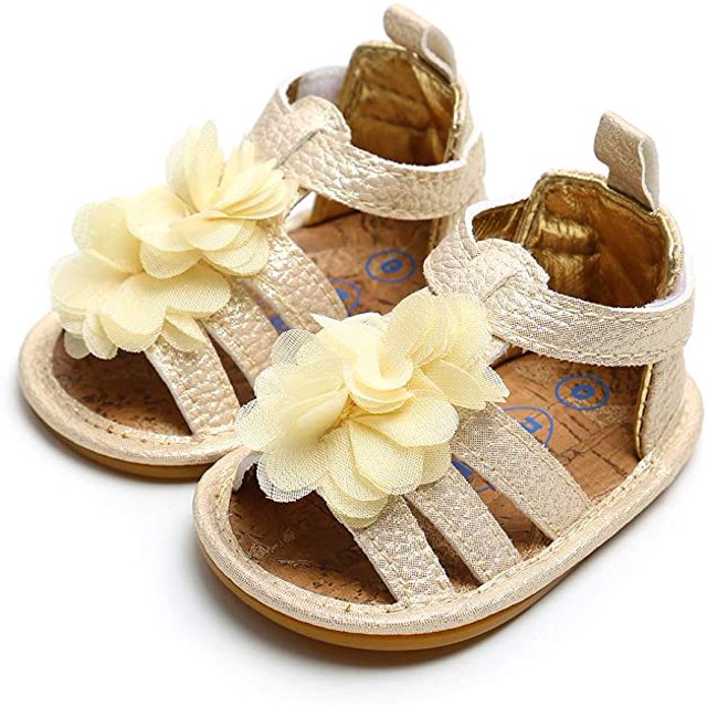Sandalias de flores de verano para niñas-10cm-Yellow BANYUO Electrónica