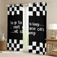 thumbnail image 2 of jejeloiu Race Car Blackout Curtains Set of 2 (52x84 Each),Geometric Geometric Plaid Window Curtains,White Black Curtains and Drapes For Boys Kids,Ultra Soft Home Decor, 2 of 6