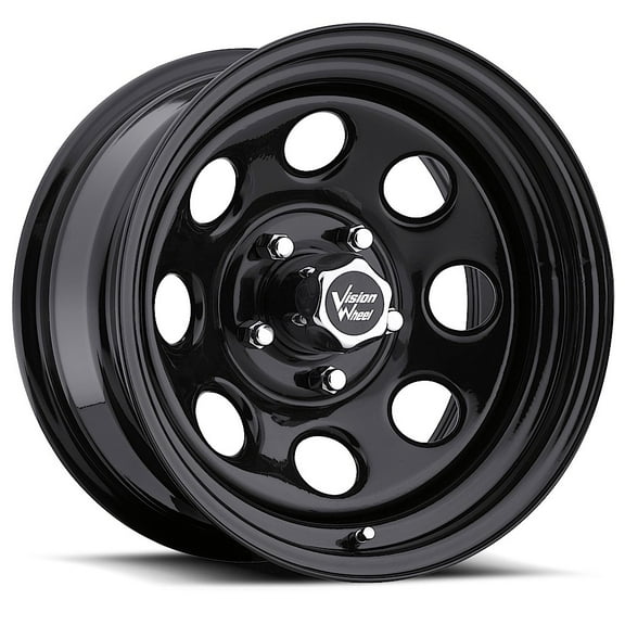 VISION HD Trailer 15" Wheel 5x4.75" 5 Lugs, Gloss Black for Fitment Vehicles