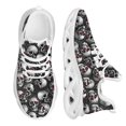 thumbnail image 1 of Zapatos planos con estampado de calavera para mujer, zapatillas informales cómodas con cordones para mujer, zapatillas de plataforma ligeras, 1 of 6