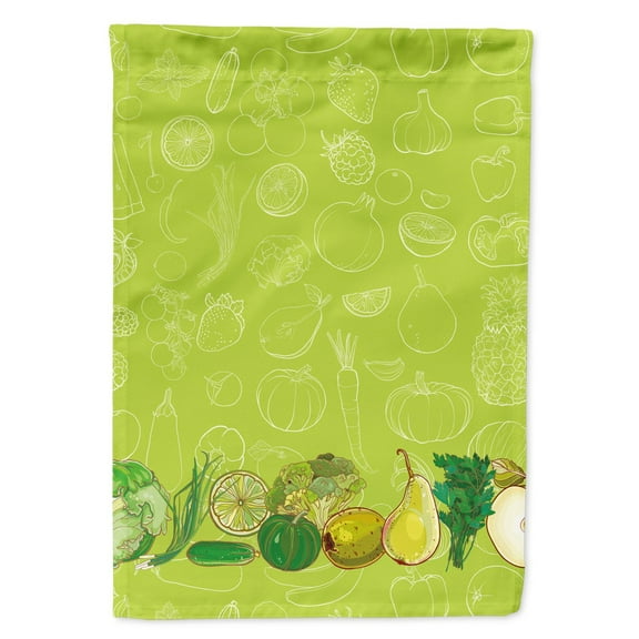 Carolines Treasures BB5135GF Fruits and Vegetables in Green Flag Garden Size  Small multicolor