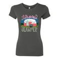 thumbnail image 3 of Happy Glamper | Fancy Camping Camper Van Caravan | Nature Lover Womens Slim Fit Junior Tee, Dark Grey, XL, 3 of 5
